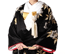 和装・色引振袖・黒