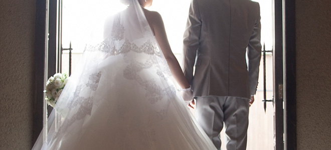 結婚式でのウェディングドレス